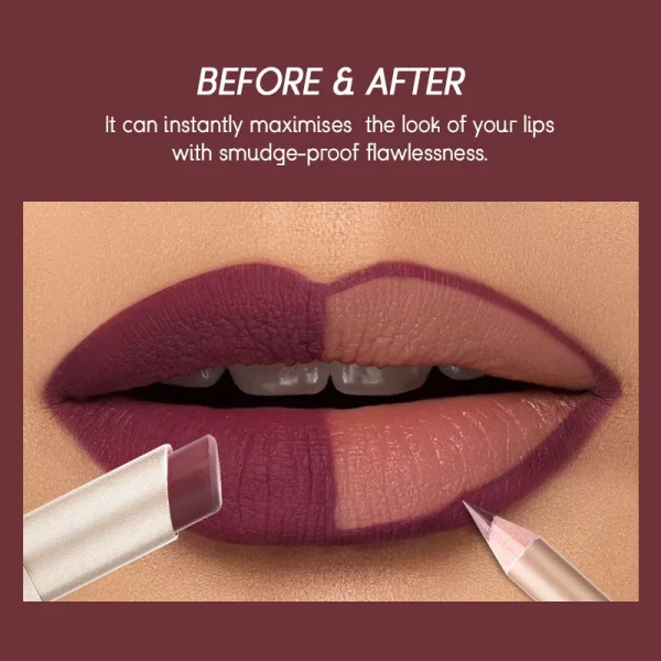 USHAS 12 Color Lip Liner + LIPSTICK Set Easy Coloring Matte Lipstick Long lasting nude red lipstick - Image 5