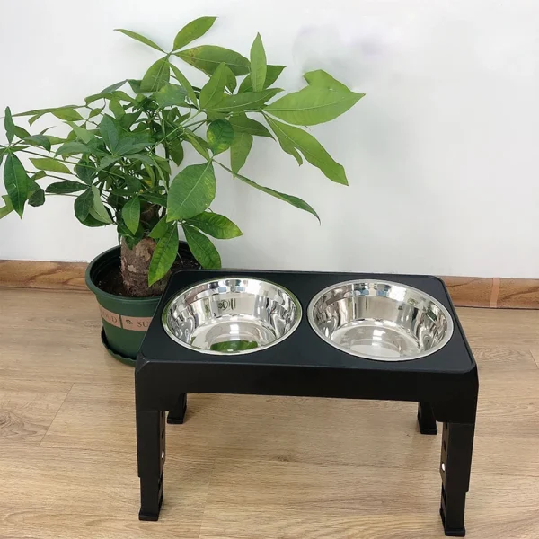BOOTEELY Elevated Dog Feeder Bowls Adjustable Raised Stand with Double Stainless Steel Food Water Bowls Small Medium Large Dogs - Image 3