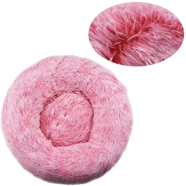 40-90cm Round Pet Bed for Large Dog Bed Super Soft Cat Bed Long Plush Dog House for Medium Dog House Winter Warm Sleeping - Image 8
