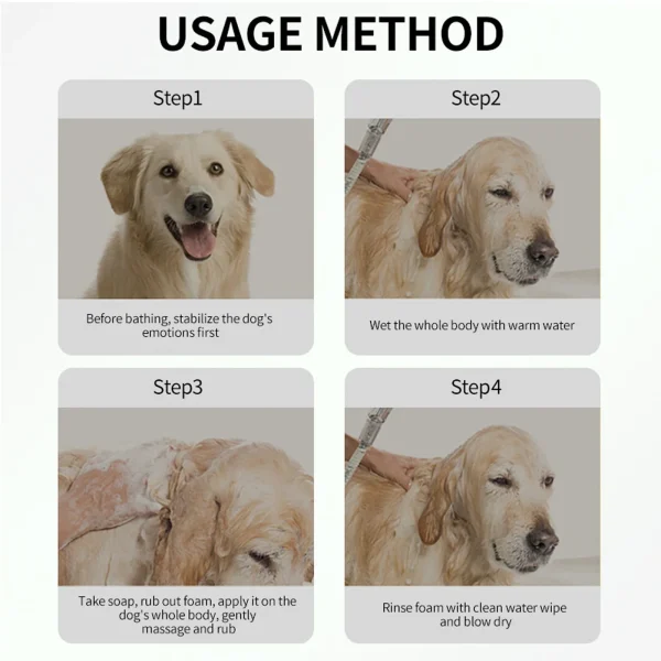 Dog Cat Body Shampoo Wash Pet Soap Black Chin Softening Remove Odor Botanical Ingredients Conditioner Pet Cleaning Products - Image 4