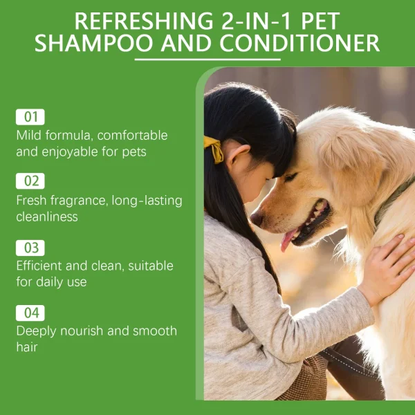 YEGBONG Refreshing 2-In-1 Pet Shampoo And Conditioner Itch Skin Moisturizing Dirt Odor Removal  Conditioner Dog Shower Gel - Image 5