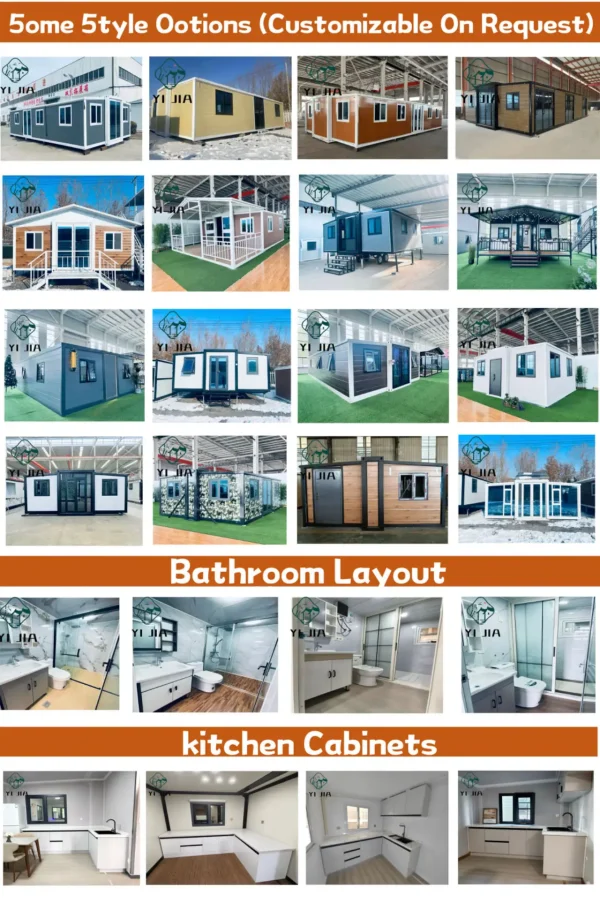 YIJIA's Ready-made Luxury Capsule Free Transportation 20 40FT2 Bedroom Foldable Expandable Modular Prefabricated Container House - Image 4