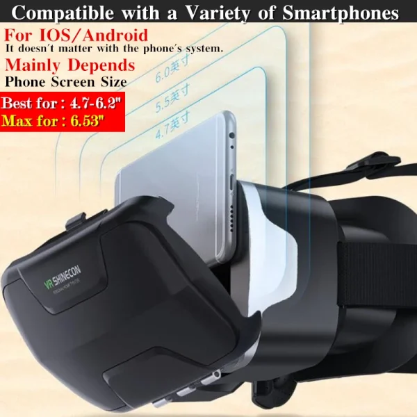 Blu-Ray Virtual Reality Glasses Stereo HD IMAX 3D Glasses Google Cardboard Box VR Headset Helmet for Phone,Support Game Joystick - Image 4