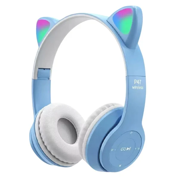Wireless Headphones Cat Ear Gaming Headset Glow Light Bluetooth-Compatible Helmets Cute Over-Ear Headsets for Kids and Adult - Image 12