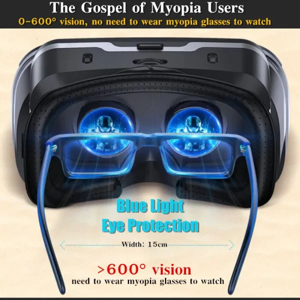 Blu-Ray Virtual Reality Glasses Stereo HD IMAX 3D Glasses Google Cardboard Box VR Headset Helmet for Phone,Support Game Joystick - Image 5