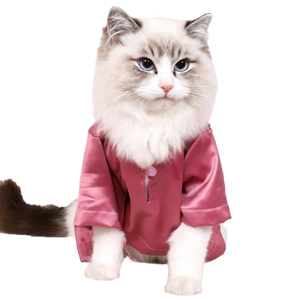 Fashionable Pet Clothes Summer Shirt Cat Wear Silk Dazzle Breathable Thin Non-Stick Fur Traditional Chinese Garments Cat Dresses - Image 12