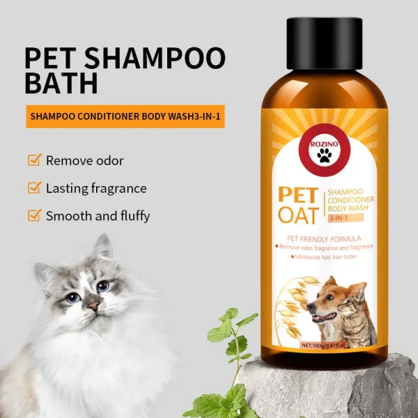 Pet Shampoo and Conditioner 3 in 1 Plant Based Organic Sulfate Free Soap Free Tear Free Moisturizer for Pets Cats and Dogs - Image 3