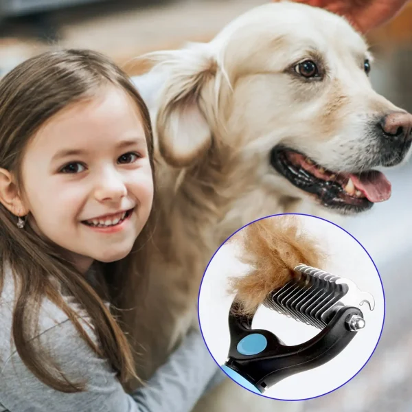 Professional Pet Deshedding Brush Dog Hair Remover Pet Fur Knot Cutter Puppy Cat Comb Brushes Dogs Grooming Shedding Supplies - Image 3