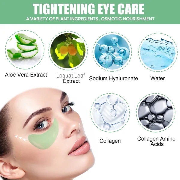 60 Pieces of Aloe Vera Collagen Eye Mask To Reduce Dark Circles and Eye Bags Moisturizing Eye Patch Eye Skin Care Products - Image 6