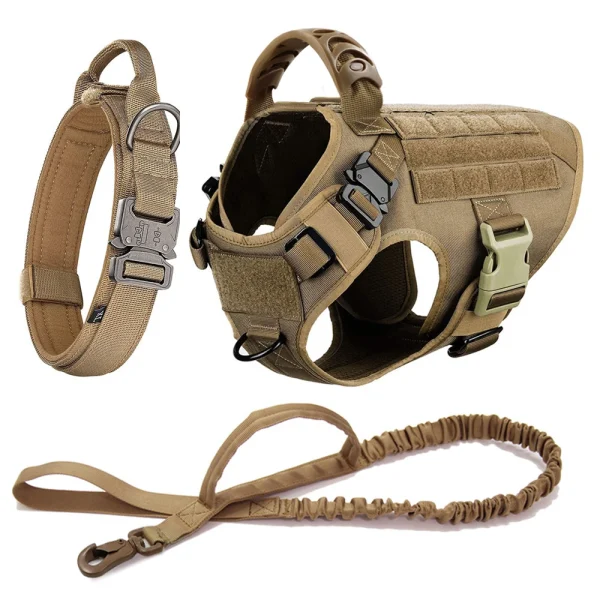 Large Dog Harness Collar Leash Set Military Dog Harnesses Pet Tactical Vest Training German Shepherd For Medium Large Dogs - Image 8