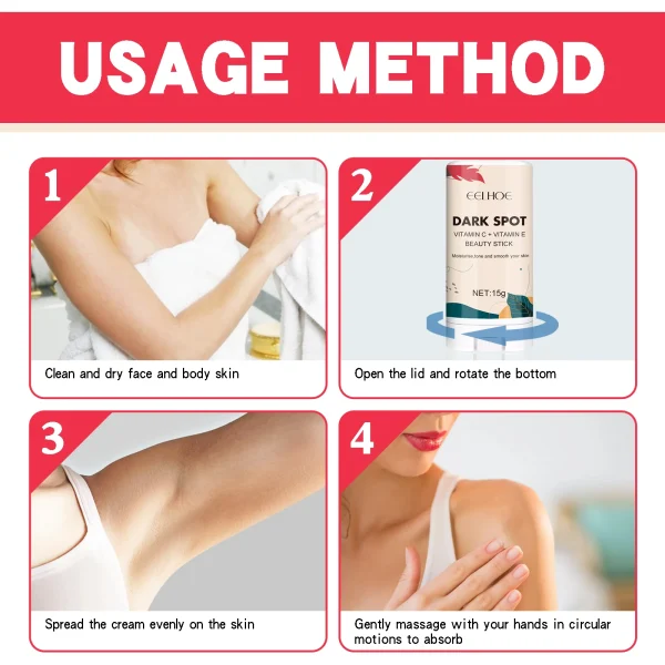 Lightening Body Cream Remove Dark Spots Melanin Bleaching Elbow Armpit Leg Knee Hips Thigh Moisturizing Whitening Underarm Stick - Image 6