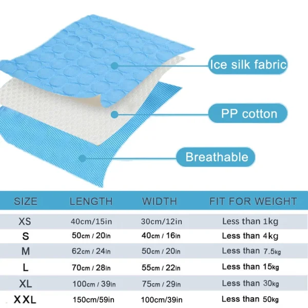 Pet Dog Cooling Bed Mat Iced Rug Summer Extra Large Durable Pad for Small Big Dogs and Cats Puppy Blanket Washable Accessories - Image 5
