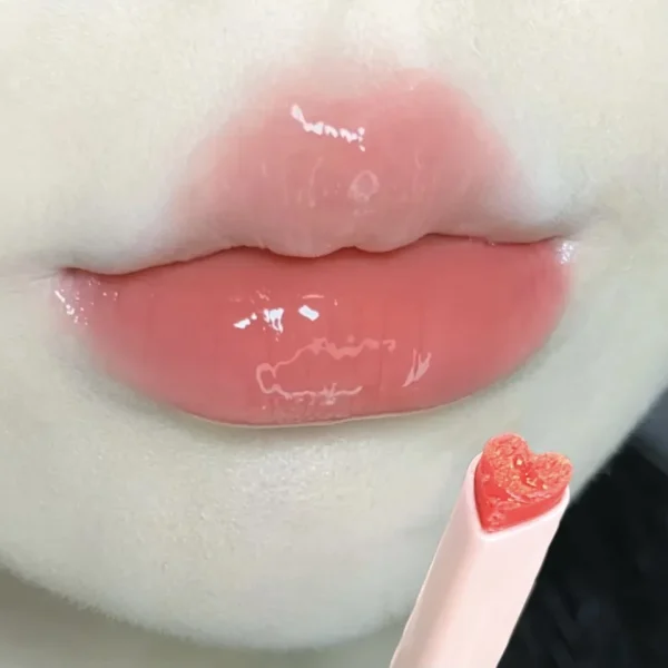 Water-light Lip Glaze Mirror Glitter Lip Tint Long Lasting Moisturising Love Heart Shape Solid Lipstick Pen Lips Makeup Cosmetic - Image 6