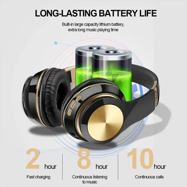 Foldable Sport Earphone HiFi Headset Wireless Headphones Bluetooth Music Headset Over Ear Bass Earphone With Mic Support TF Card - Image 4