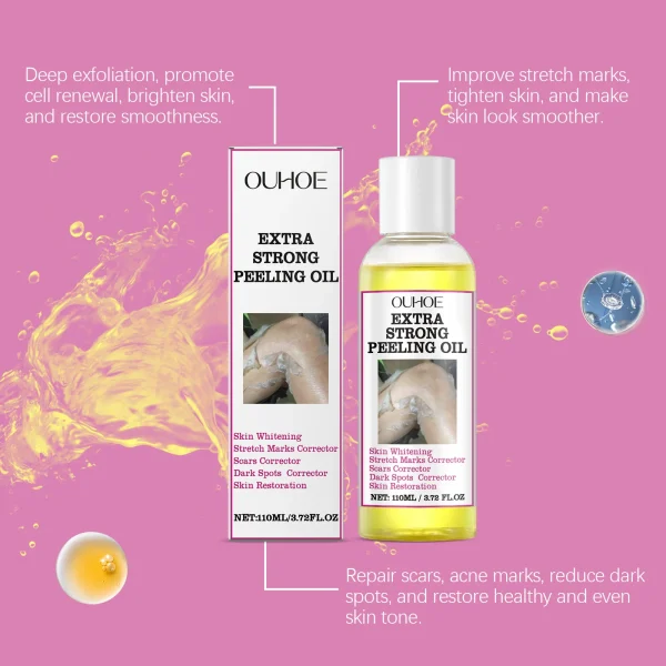 30/110ml Skin Peeling Oil Super Strength Body Peeling Oil Brightening Skin Tone Moisturizing Skin Care Exfoliating Yellow Oil - Image 4