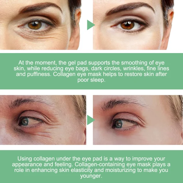 60 Pieces of Aloe Vera Collagen Eye Mask To Reduce Dark Circles and Eye Bags Moisturizing Eye Patch Eye Skin Care Products - Image 3