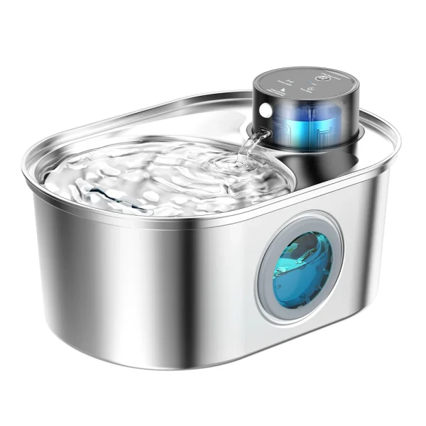 108oz/3.2L Stainless Steel Wireless Cat and Dog Drinker Rechargeable Automatic Pet Drinker Water Fountain Motion Sensor Bowl - Image 12