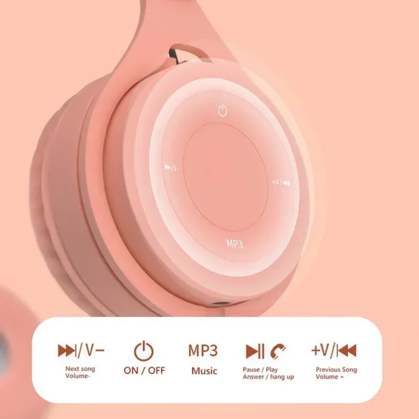 Headphones Kids Wireless Bluetooth Earphones Stereo Foldable Helmets Gaming Headsets Over-ear Headphones for Android ios - Image 3