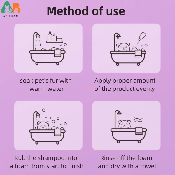 ATUBAN Dog Shampoo and Conditioner,Hypoallergenic Dog Shampoo for Smelly Dogs,Probiotic Pet Shampoo for Dogs,Royal Lavender - Image 4
