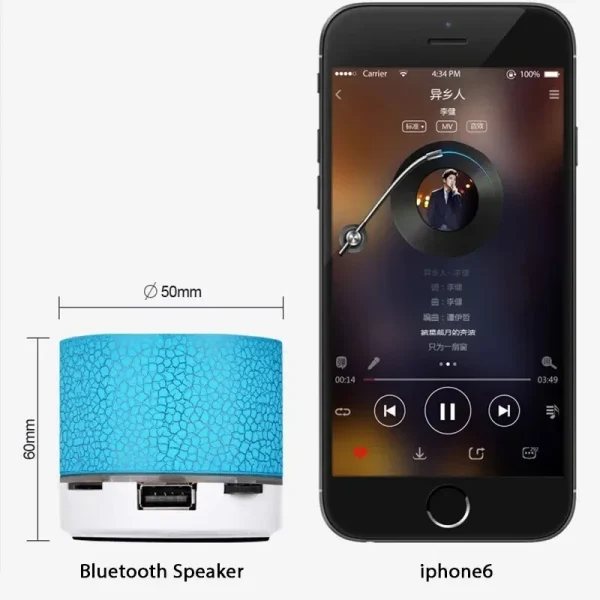 New Bluetooth Mini Speaker Wireless Speaker Colorful LED TF Card USB Subwoofer Portable MP3 Music Sound Column For PC Phone - Image 2