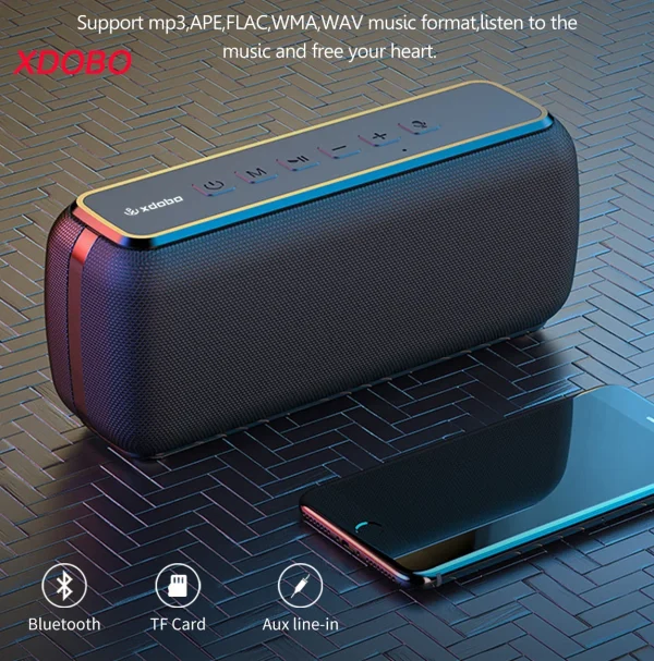 Xdobo X8 II 60W Portable Bluetooth-Compatible Speakers 6600mAh Bass Sound Box Wireless Waterproof TWS Boombox - Image 2