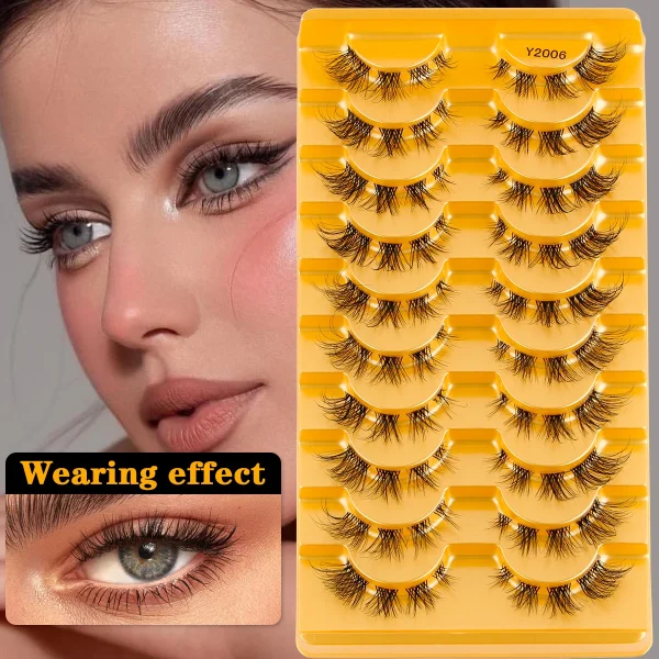 YSDO Half Eyelashes 3/10 pairs Natural Full False Eyelashes 3d Lashes  Cat Eye Fake Eyelashes Extension Faux Cils Makeup Tools - Image 14