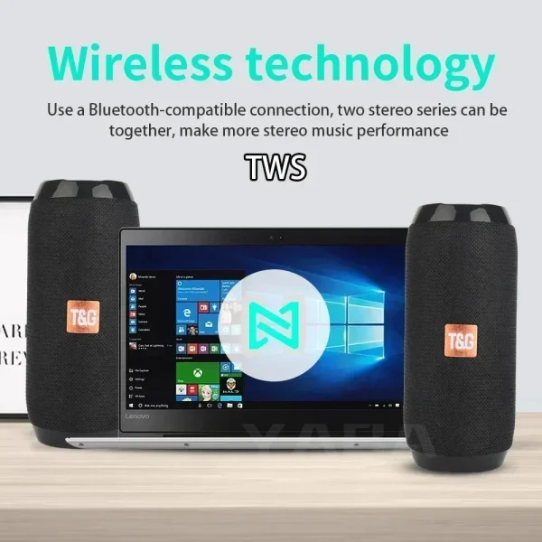 Portable Speaker Wireless  Bluetooth-compatible Subwoofer Outdoor Waterproof Loudspeaker Stereo Surround Support FM RadioTF - Image 4