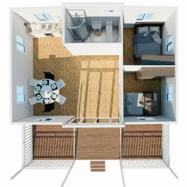 Customized 20 40 Foot Luxury Prefabricated Foldable Expandable Container House 3-in-1 Fold Prefabricated House - Image 5