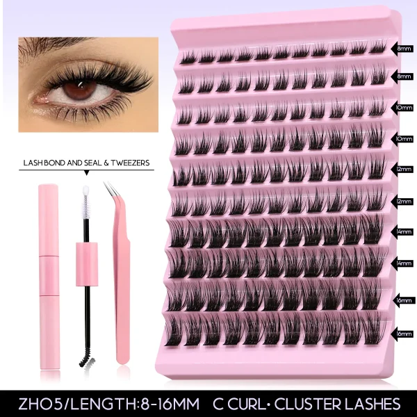 DIY Lash Extension Kit Individual Eyelash Extension Kit Cluster Lashes Kit Lash Glue Remover for Eyelash Extensions Makeup - Image 12