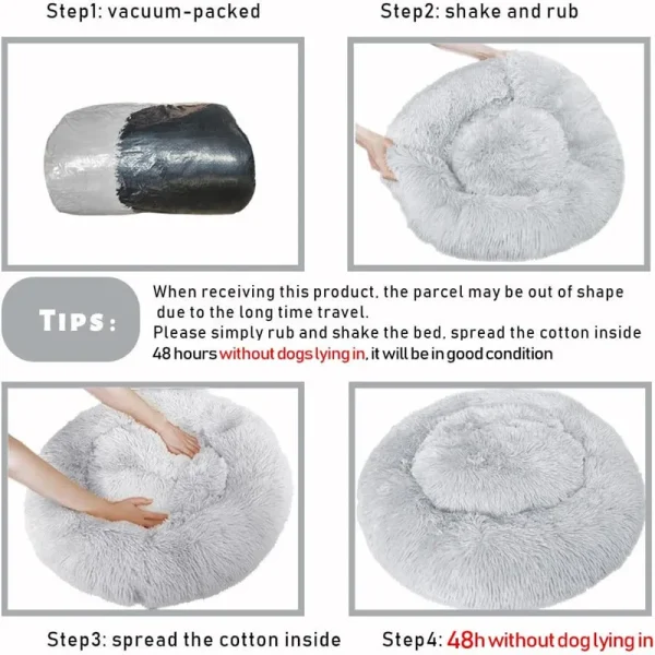 40-110cm Round Pet Bed for Large Dog Bed Super Soft Cat Bed Long Plush Dog House for Medium Dog House Winter Warm Sleeping - Image 4