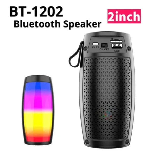 1202 TWS Shocking Heavy Bass Outdoor Portable Wireless Bluetooth Speaker Household Small Speaker High Volume Subwoofer - Image 2
