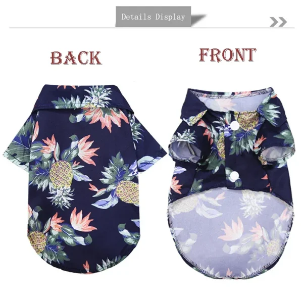 Pet Cat T-Shirts Hawaiian Beach Style Thin Breathable Summer Dog Clothes for Small Dogs Chihuahua Yorkies Poodle Puppy Cat Vest - Image 4