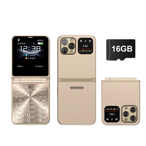 SERVO A70 PRO Flip Mobile Phone 3G WCDMA Speed Dial MP4 Player Flashlight FM Radio Foldable 2 SIM Standby Feature Phones Type-C - Image 12