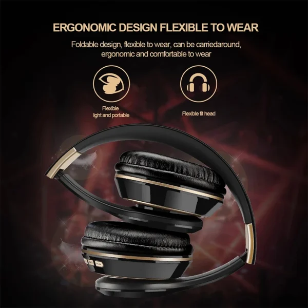 Foldable Sport Earphone HiFi Headset Wireless Headphones Bluetooth Music Headset Over Ear Bass Earphone With Mic Support TF Card - Image 6