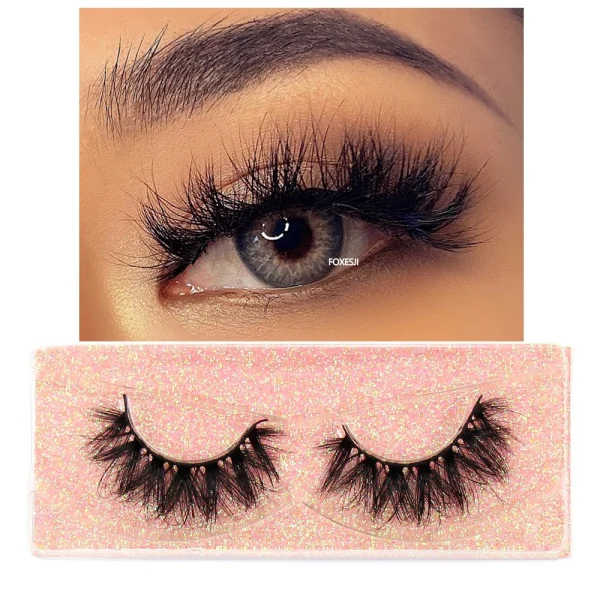 FOXESJI Makeup Eyelashes 3D Mink Eye Lashes Fluffy Soft Wispy Natural Lashes Extension Reusable Fake Lashes Mink False Eyelashes - Image 21