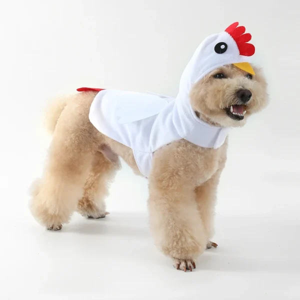 Yellow Chicken Pet Clothes Dogs Cosplay Costume Soft Winter Warm Puppy Overalls Fleece Cat Coat Jacket Funny Pets Hoodies - Image 2