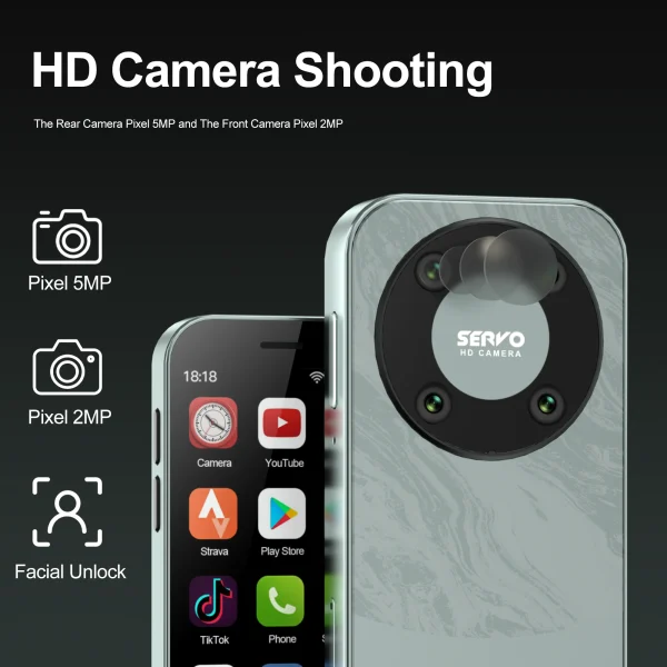 SERVO KING 9000 3.0" HD Display Small Smartphone Android 10.0 Network 4G LTE 2GB+16GB 2000mAh Face Recognition Mini Mobile Phone - Image 5