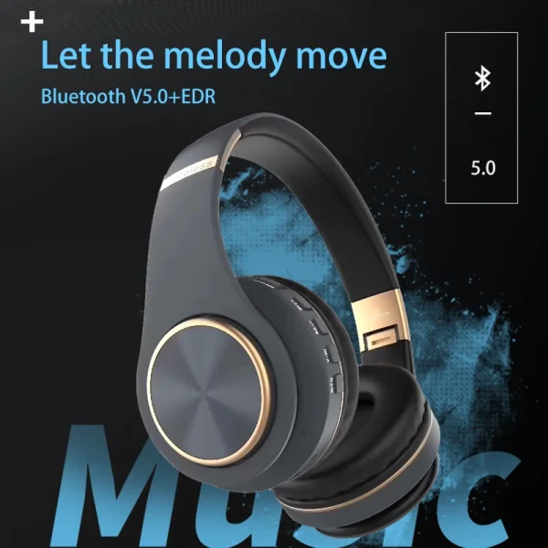 T8 Earphones Bluetooth Wireless Gaming Headphones for Pc Audio Headset Sale Collapsible Over-ear With Cable and Mic Hearing Aids - Image 2