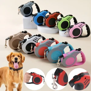 Colorful Dog Retractable Leash 3/5m Pet Nylon Traction Rope Outdoor Adjustable Roulette Leashes for Small Medium Dogs Cats
