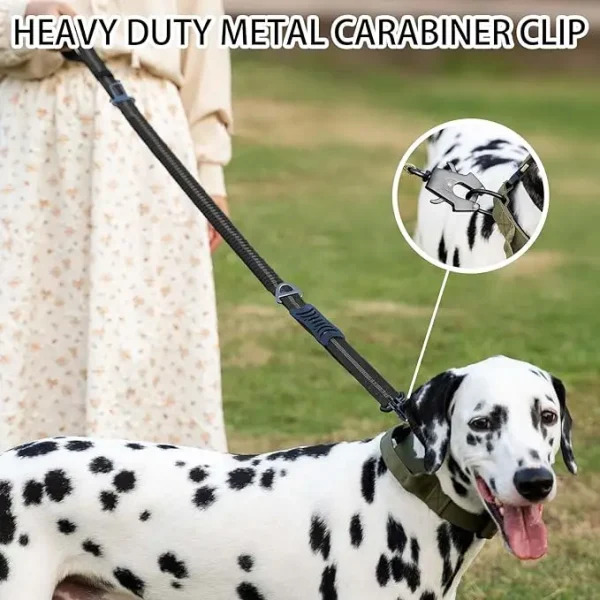 Reflective Shock Absorbing Pet Leashes with Car Seatbelt for Large Dogs Heavy Duty Tactical Bungee Dog Leash No Pull Dog Leash - Image 4