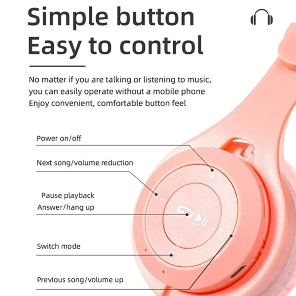 Bluetooth Headset 5.0 Bluetooth Headset Folding Wireless Sports Earphone Gaming Headsets Over-ear Headphones for Android ios - Image 6