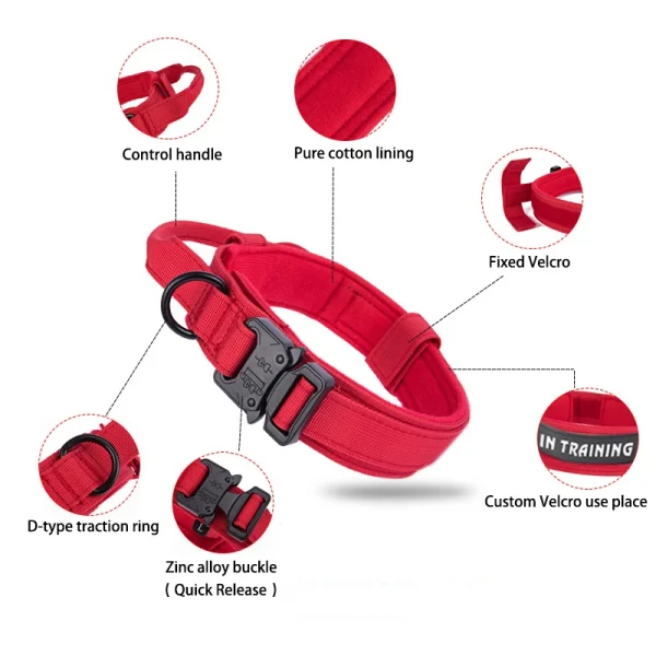 Pet Dog Collar Leash Set Nylon Material Durable Dog Collar Reflective Leash Pet Tactical Training Dog Collar Large Dog Leash Set - Image 3