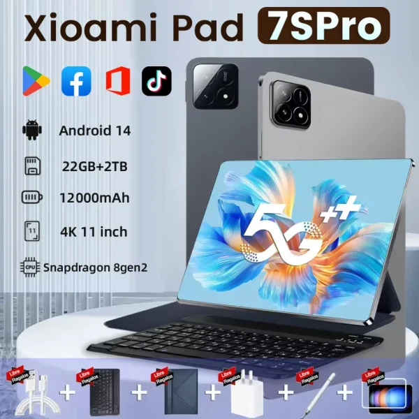 New 2025 7S pro Original Global Edition Tablet PC Pad Snapdragon 8 Gen 2 HD 4K 22 GB 2 TB Android 14 5G Dual SIM WiFi