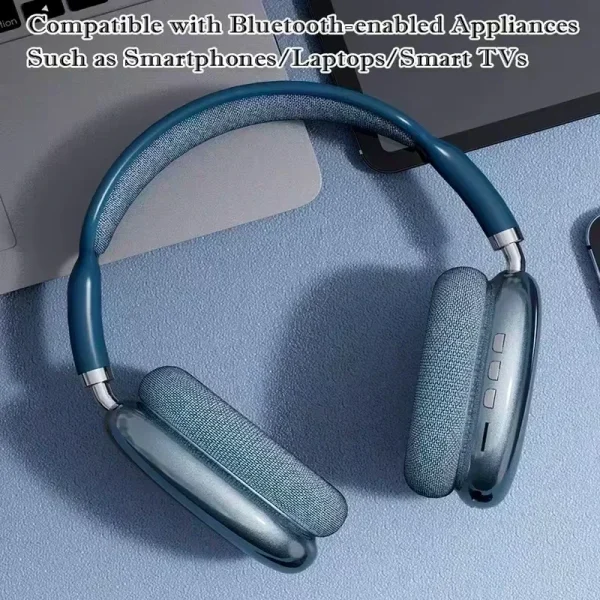 New P9Pro Max Wireless Bluetooth Headphones Noise Cancelling Mic Over Ear Sports Gaming With TF Card Slot Headset Earphone - Image 4
