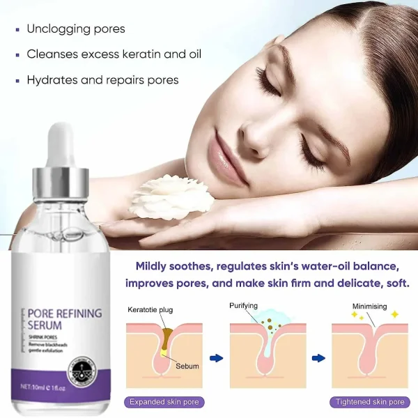 Pore Shrinking Serum Face Removing Large Pores Tightening Repairing Facial Pore Minimizing Essence Skin Care Beauty Firm skin - Image 3