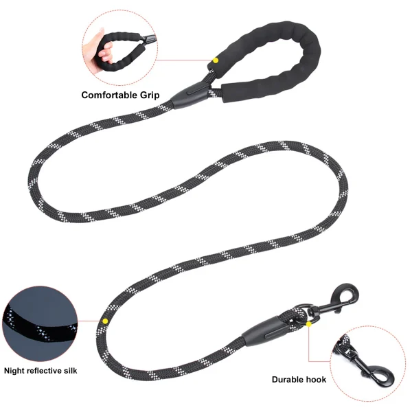 1.5m Dog Leash Nylon Reflective Dogs Leash for Small Medium Large Dog Comfortable Soft Handle Outdoor Walking Pet Dogs Accessori - Image 3