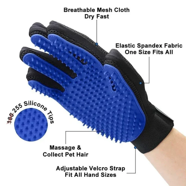 Silicone Pet Grooming Gloves Cats Hair Brush and Comb Gloves to Bathe Dogs Cleaning Hair Removal  for Dog Animal Use Supplies - Image 3