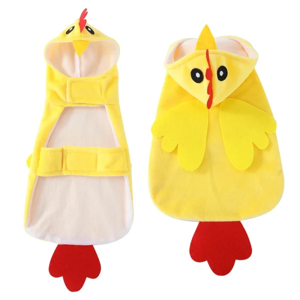 Yellow Chicken Pet Clothes Dogs Cosplay Costume Soft Winter Warm Puppy Overalls Fleece Cat Coat Jacket Funny Pets Hoodies - Image 3