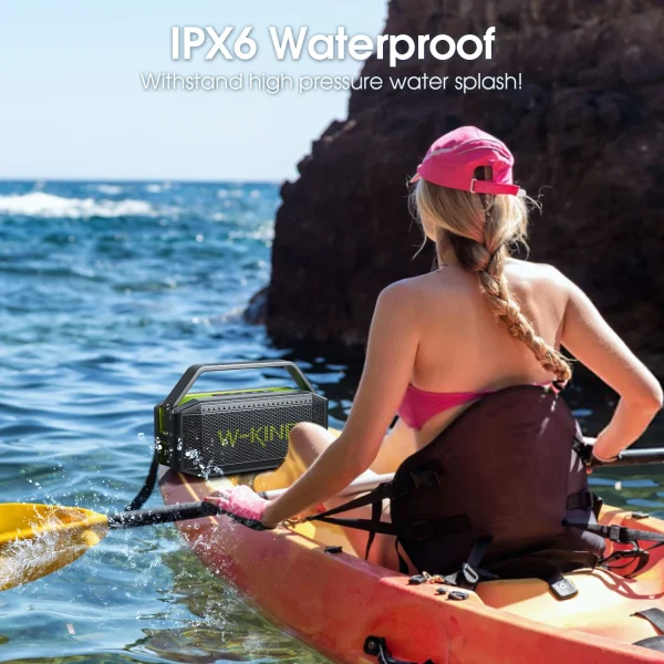 W-KING (100W Peak) 60W Portable Loud Bluetooth Speakers with Subwoofer, Outdoor Speaker Bluetooth Wireless Waterproof Speaker - Image 6