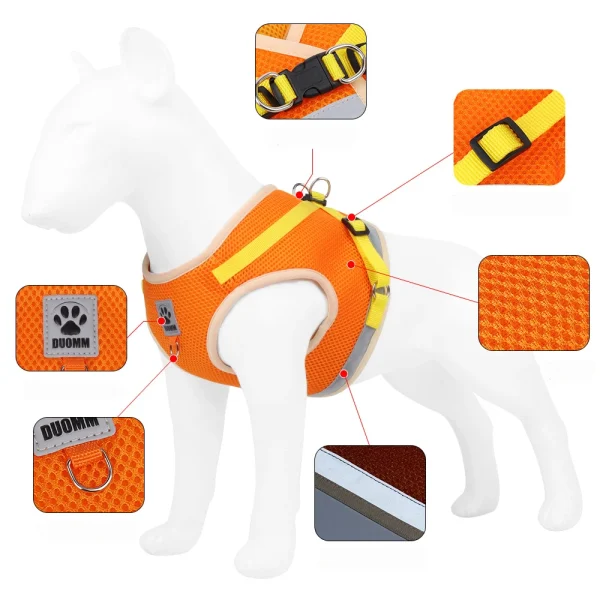 Cat Harness with Leash Set Breathable Summer Mesh Cats Dogs Harness Vest Reflective Pet Cat Chest Straps Kitten Small Dog - Image 2